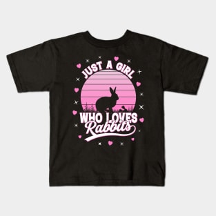 Just A Girl Who Loves Rabbits Kids T-Shirt